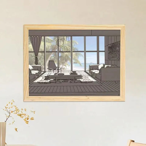 LED Decorative Light Painting Bedside Picture Style Creative Modern Simulate Sunshine Drawing Night Light Gift