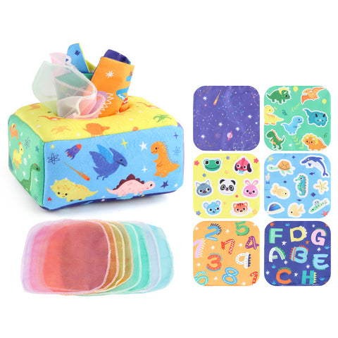 Baby Early Childhood Education For Baby Tear-proof Tissue Box Paper Extraction Toy Educational Comfort Tissue Exercise Early Education Cloth Book