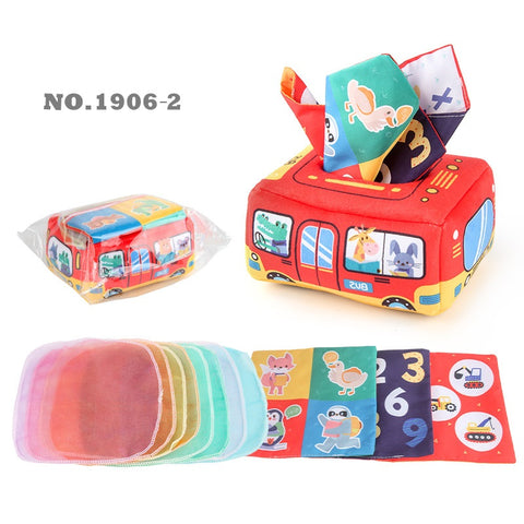 Baby Early Childhood Education For Baby Tear-proof Tissue Box Paper Extraction Toy Educational Comfort Tissue Exercise Early Education Cloth Book