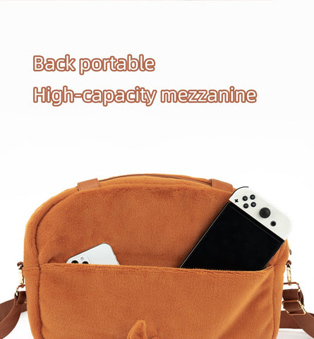 Vafsky Women's School Messenger Bags Kawaii Dog Toast Plush Shoulder Bag Female Handbags Fashion Brown Large Capacity Bags