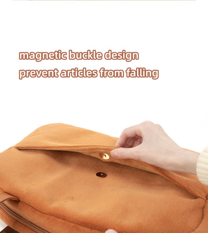 Vafsky Women's School Messenger Bags Kawaii Dog Toast Plush Shoulder Bag Female Handbags Fashion Brown Large Capacity Bags