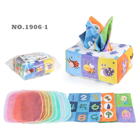 Baby Early Childhood Education For Baby Tear-proof Tissue Box Paper Extraction Toy Educational Comfort Tissue Exercise Early Education Cloth Book