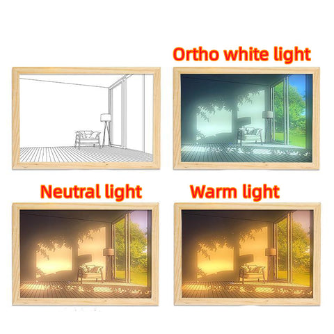 LED Decorative Light Painting Bedside Picture Style Creative Modern Simulate Sunshine Drawing Night Light Gift